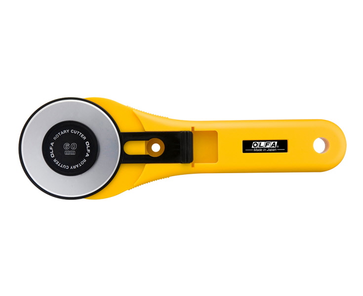 Cutter rotatif de grande taille OLFA RTY-3/G | Spécial matériaux multicouches | 60 mm