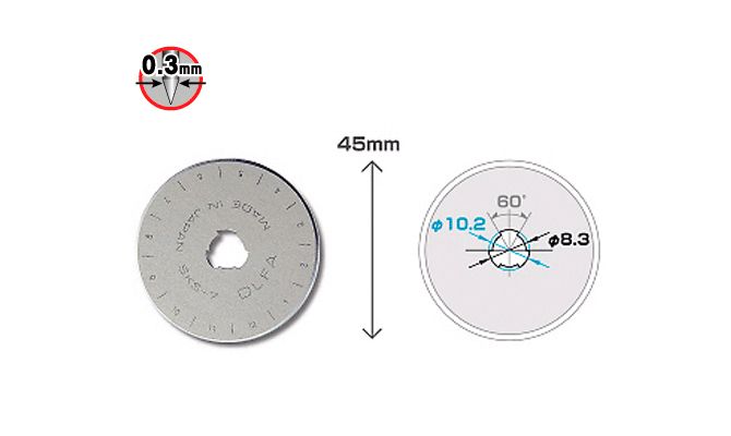 Lame Rotative OLFA RB45-1 45 Mm - Lame De Rechange Ultra Tranchante - Neuf Sous Blister